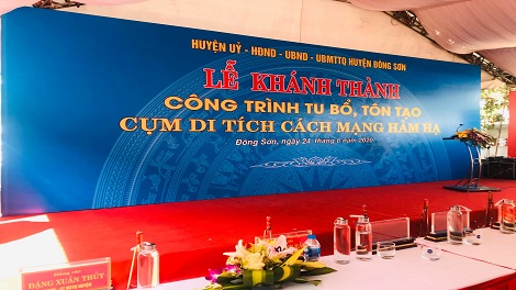 Lễ Khánh thành Công trình tu bổ, tôn tạo cụm di tích cách mạng Hàm Hạ
